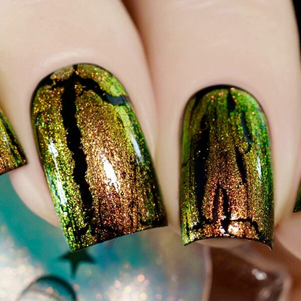 2 fingernails with nail polish