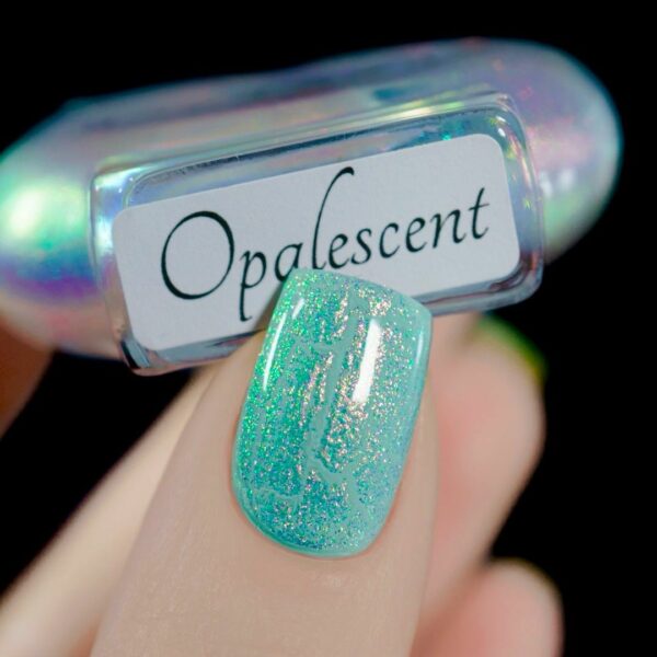 bottom of nail polish bottle with name Opalescent